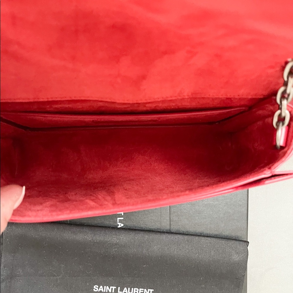 Saint Laurent Book Red Patent Leather Shoulder Bag - Picture 7 of 13